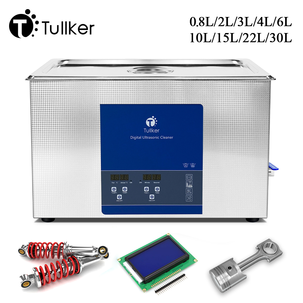 Tullker 0.8L 6L 10L 30L 38L デジタル超音波クリーナーバスインジェクター DPF ジュエリー金属キャブレター超音波クリーナー脱脂