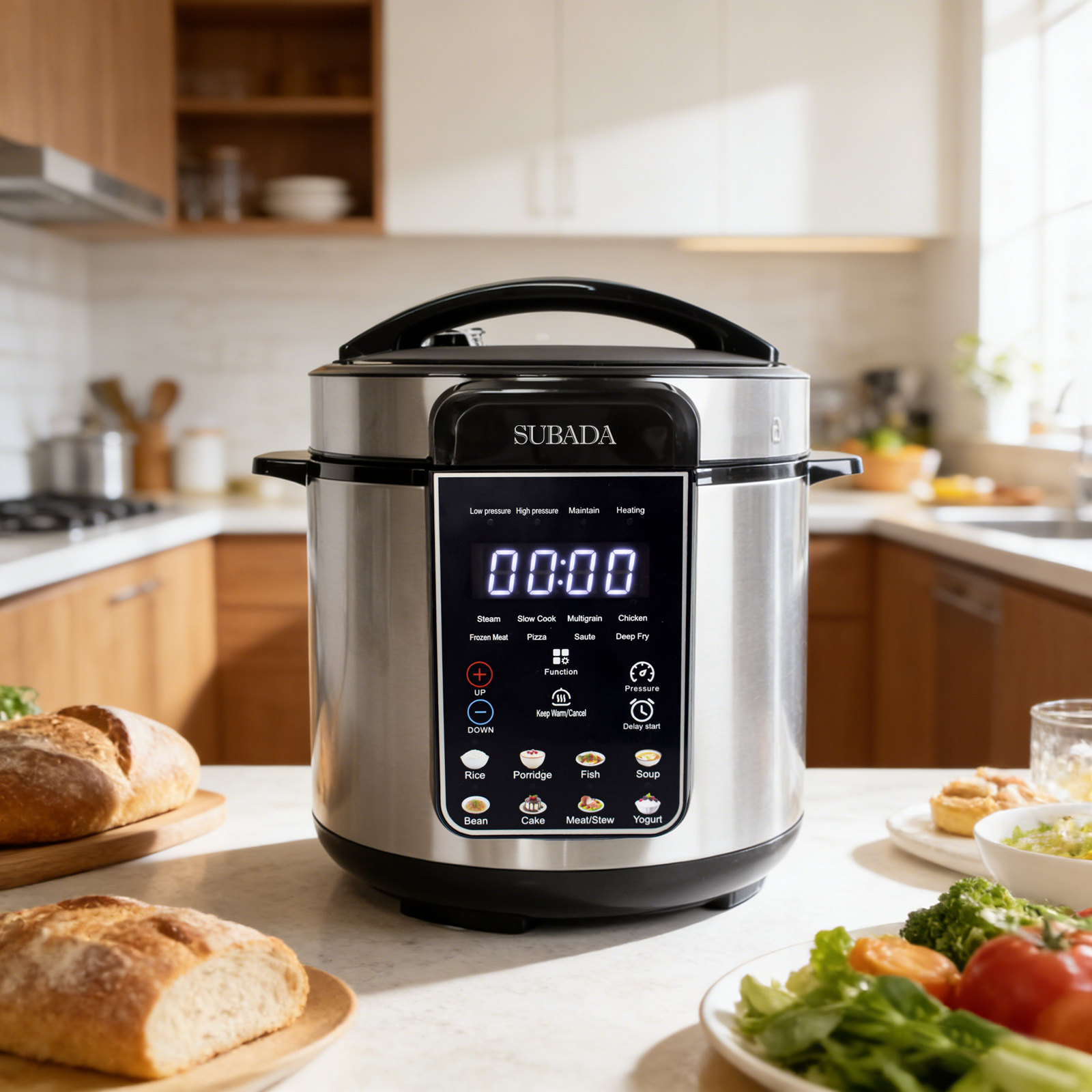 New 6QT Electric Pressure Cooker Multifunctional Instant Heat Cooking Pot Stainless Steel Rice Cooker Pressure Cook 6/8/10/12L