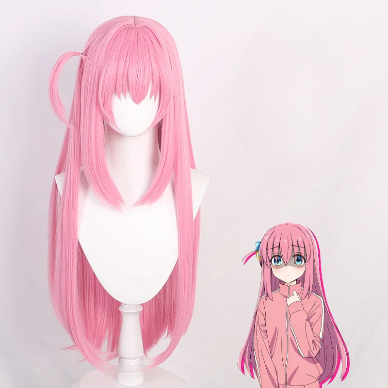 アニメぼっちザ・ロックヒトリ後藤コスプレウィッグストレートピンクかつらコスプレウィッグ耐熱合成かつら