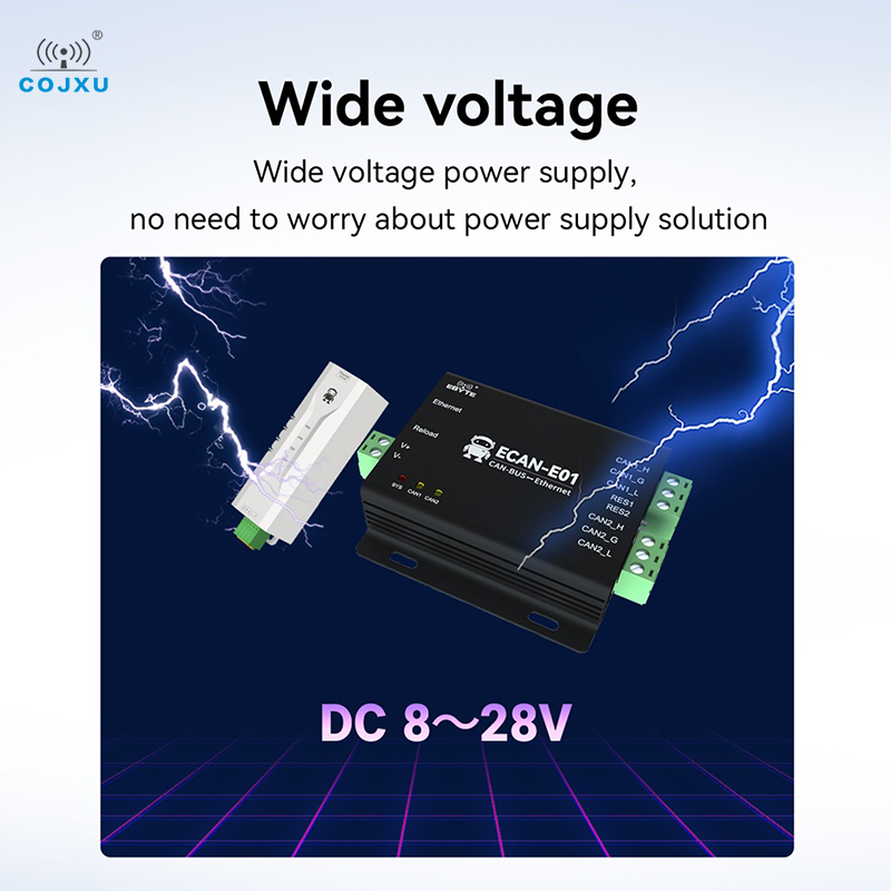 RJ45 CAN から WIFI イーサネットプロトコルコンバータ COJXU ECAN シリーズ DC8-28V CAN リレーハートビート登録工業規格