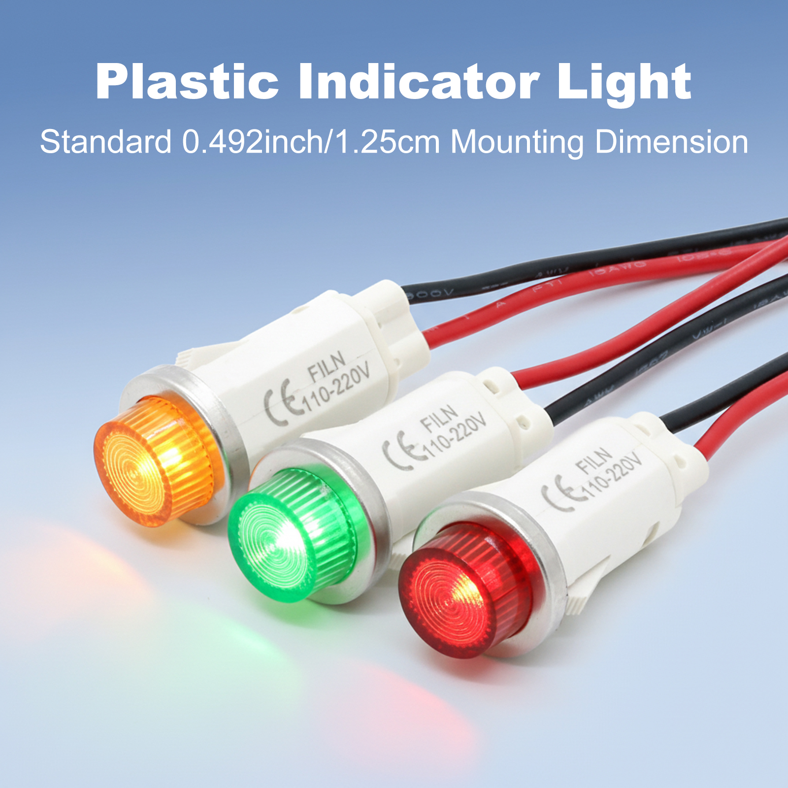 FILN 4個 12.5mm インジケータライト 軽量 耐食性