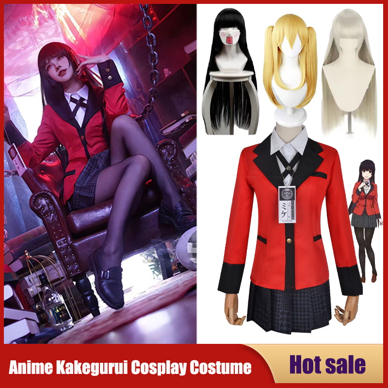アニメ賭ケグルイ Jabami 夢子コスプレ衣装芽亜里早乙女さやか強迫ギャンブラー制服少女プリーツスカートフルセット