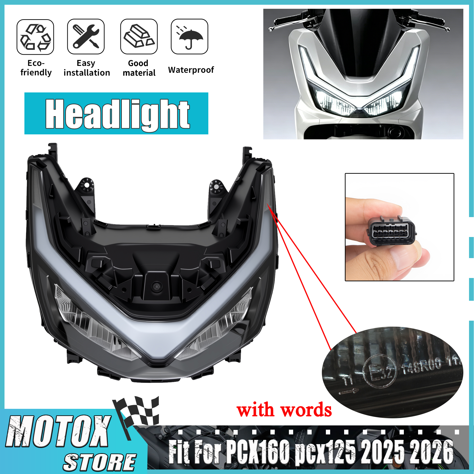 オートバイ新しいヘッドライトアセンブリ 2025 2026 ホンダ PCX160 PCX125 LED ヘッドランプ PCX 160 125 WW125 ヘッドライト