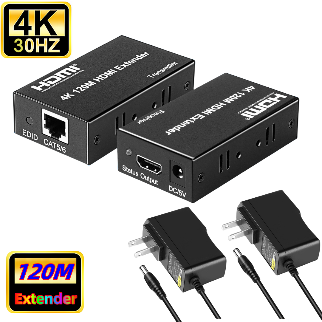 120M 4K HDMI エクステンダー 60M 1080p HDMI オーディオビデオ信号アンプオーバーエキスパンダーから RJ45 Cat5e/6 ケーブル送信機受信機ラップトップ