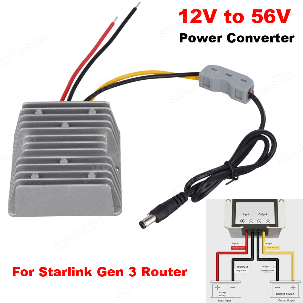 Starlink Gen3 ルーターブースター 12V に 56V 3A DC 電源コンバータステップアップ電源アダプタ充電式 Gen 3 アクセサリ