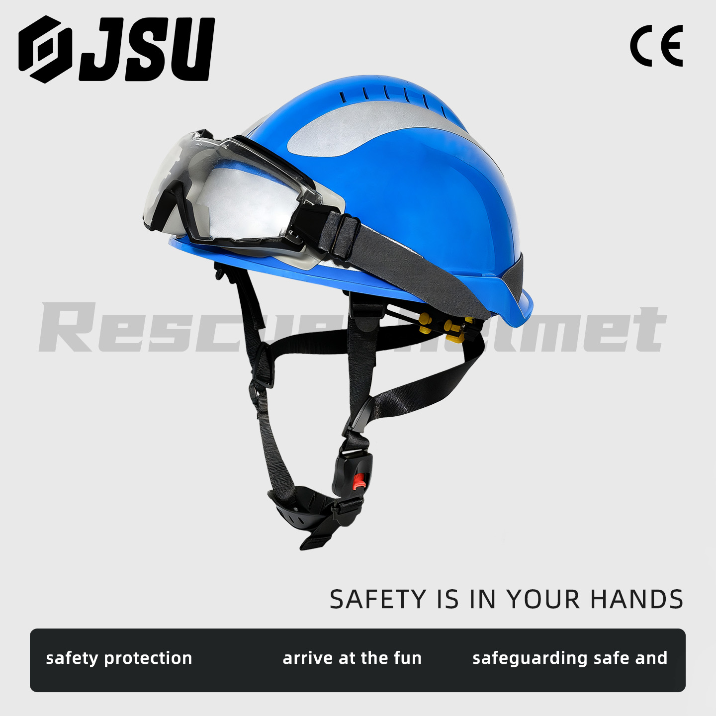 JSU レスキューヘルメット 緊急捜索および救助用 保護バイザー付き多機能調節可能な安全ヘルメット