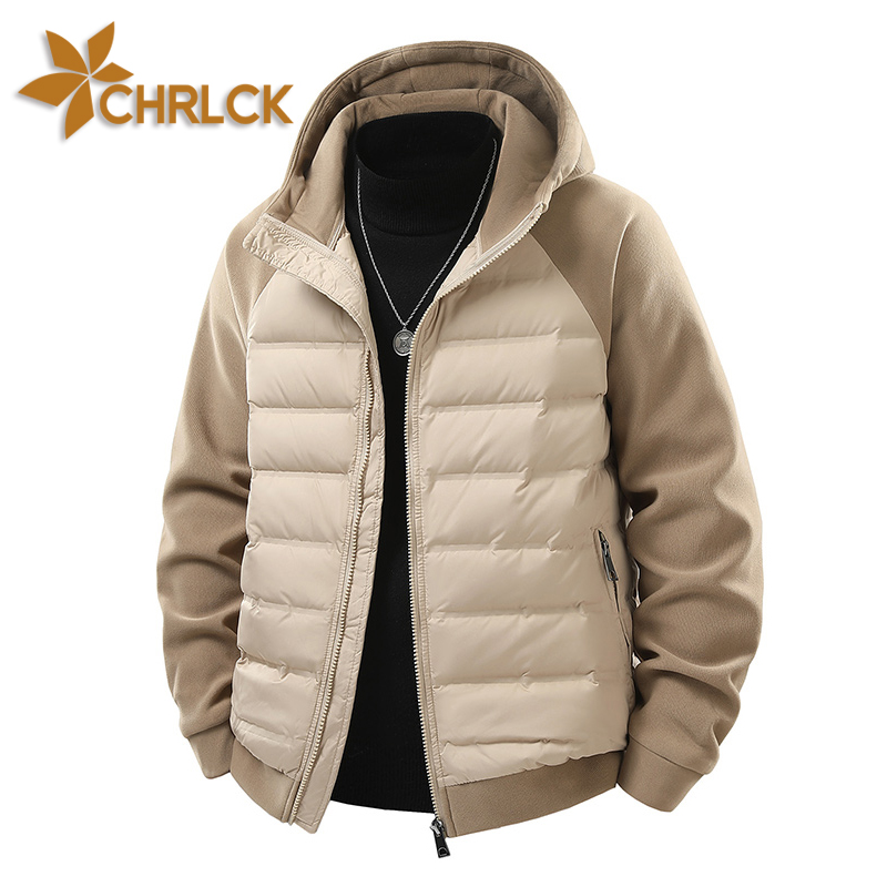 CHRLCK 90% ダウンジャケット男性女性超軽量ハイキングキャンプトレッキング冬コート屋外防風暖かいダウンジャケットスプライシング