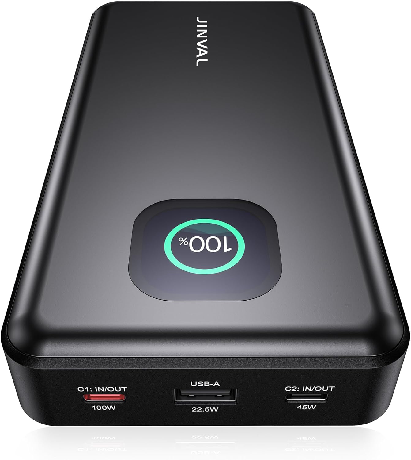 JINVAL パワーバンク 25000mAh 100W 3 ポートポータブル充電器、PD 3.1 高速充電電話バッテリーパック iPhone 17/16、MacBook、iPad 用