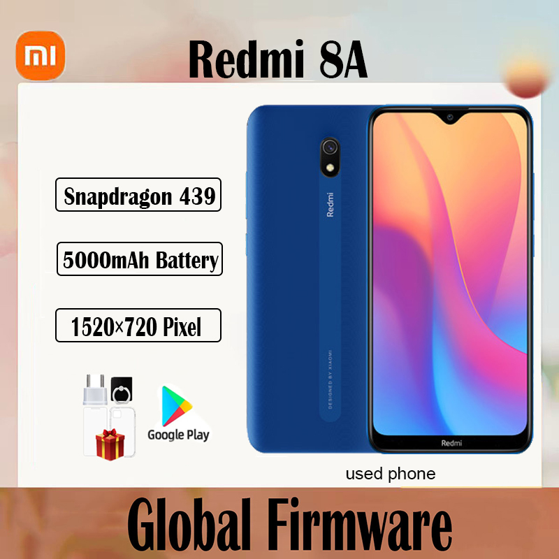 グローバルファームウェアXiaomi Redmi 8Aスマートフォン5000mAh 6.22インチ4G 64G Snapdargon 439 12MP 18W顔認識中古電話