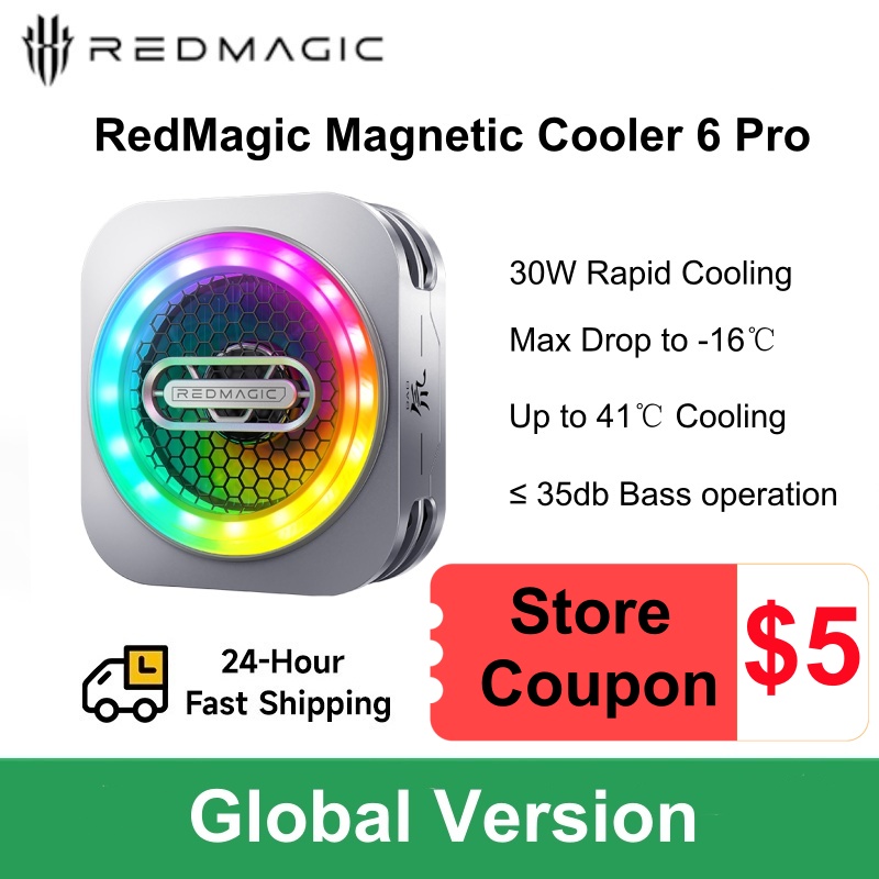 Nubia RedMagic クーラー 6 プロ グローバル バージョン磁気電話ラジエーター最大 41℃ 冷却 AI 温度制御ゲーム電話用