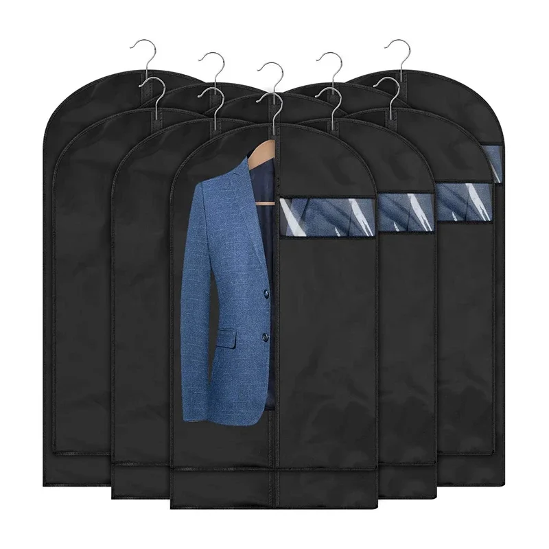 5 個防塵衣類カバー防水服ダストカバーコートスーツドレスプロテクターぶら下げ衣服バッグクローゼットオーガナイザー