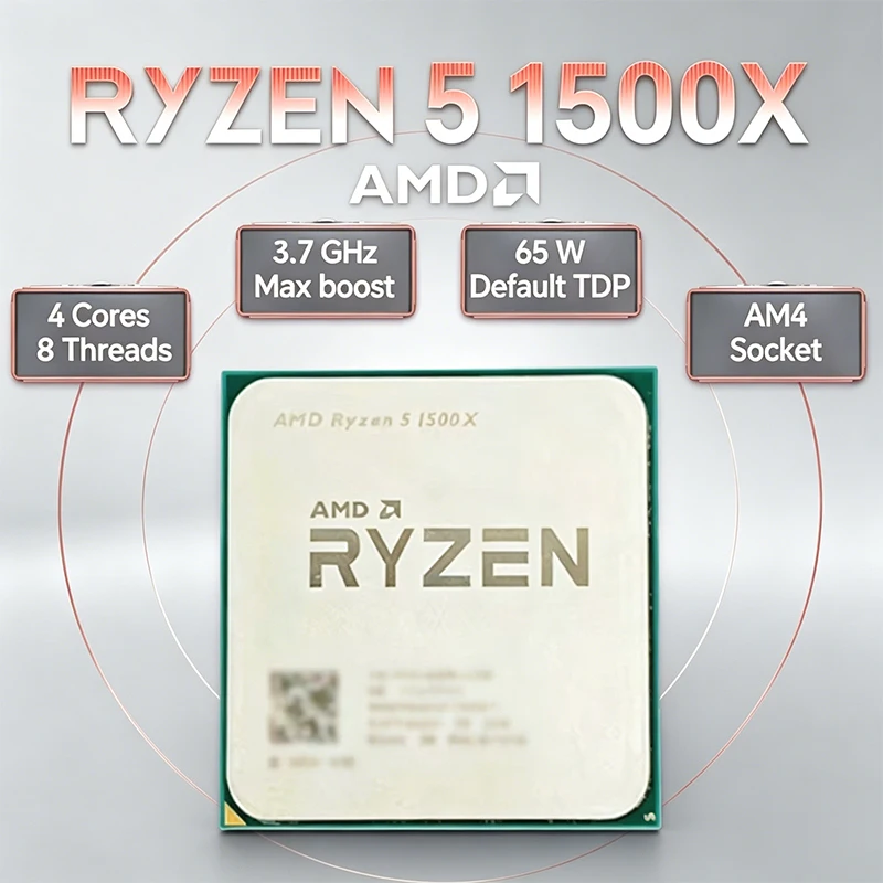 AMD Ryzen 5 1500X ロック解除 4 コア 8 スレッド 3.7GHz デスクトップ CPU (ゲーム用ソケット AM4 パッケージは含まれません)