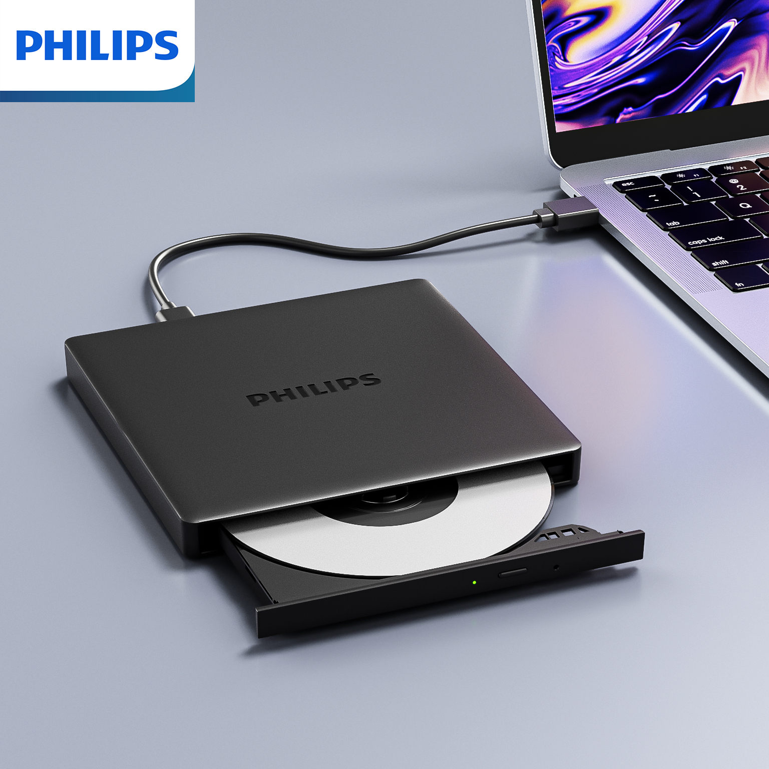 フィリップスポータブル外部光学ドライブ USB プラグアンドプレイ CD DVD 再生書き込みリップディスクドライブオフィスゲーム映画