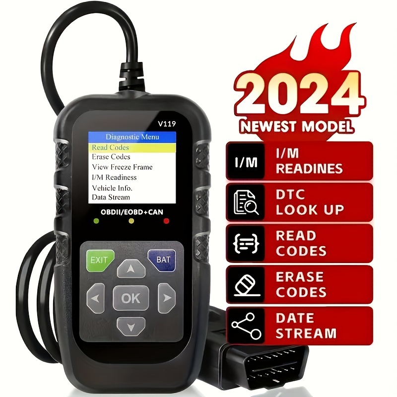 Obd2 スキャナー診断ツール、電圧テスター、Obdii エンジン故障コードリーダー、Eobd Can 充電テスター、絶縁、自動車用