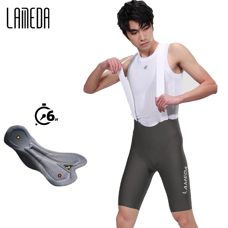 LAMEDA プロフェッショナルサイクリングビブ男性 UPF50 日焼け防止ロードバイクタイツ自転車ショーツパンツ乗馬 MTB サイクリング服