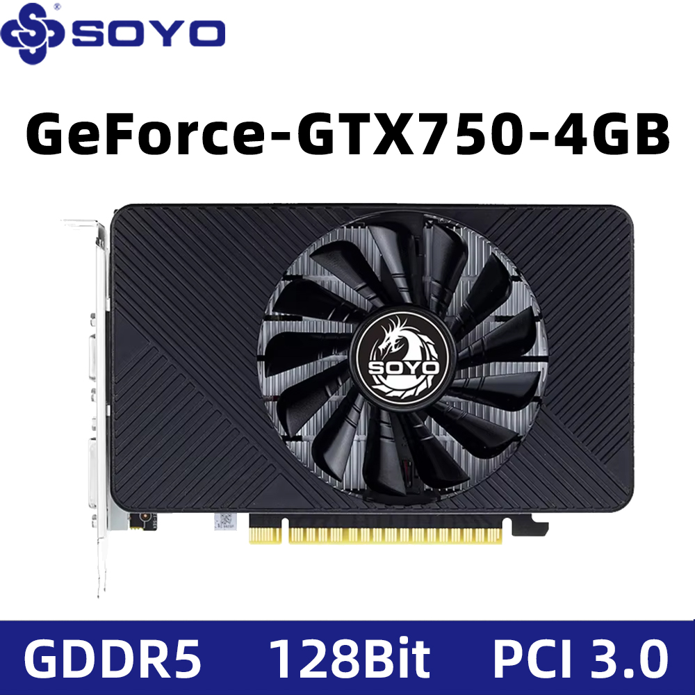 SOYO NVIDIA GTX 750 4GB/8GB GDDR5 128Bit Graphics Card PCIe3.0x16 HDMI DVI VGA Video Card LowProfile Desktop Computer PC