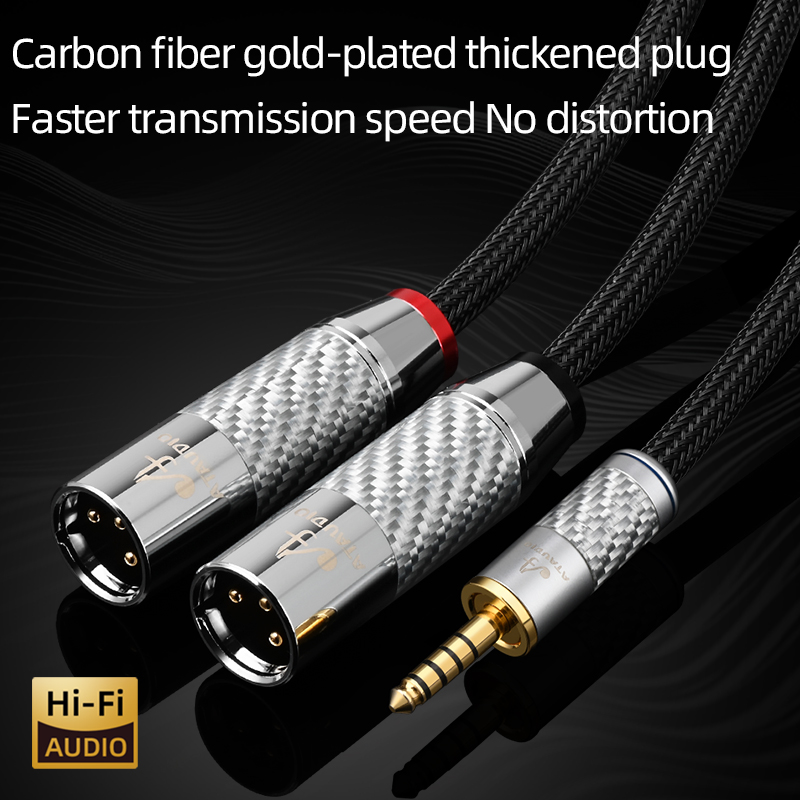 ハイエンド OCC コア HiFi 4.4 ミリメートル - 2XLR オーディオケーブル、金メッキプラグ付き 4.4 ミリメートルオス - 2XLR オス/メスアンプミキサーケーブル