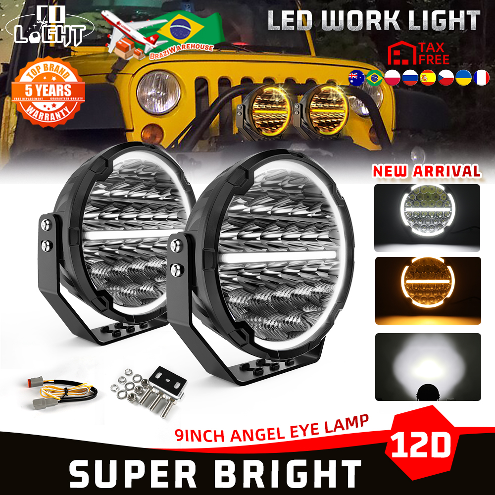 CO LIGHT 新しい 9 インチラウンドオフロード LED ドライビングライト DRL IP68 スポットフラッドコンボワークライト付き 4x4 トラック ATV UTV SUV 12V 24V 用