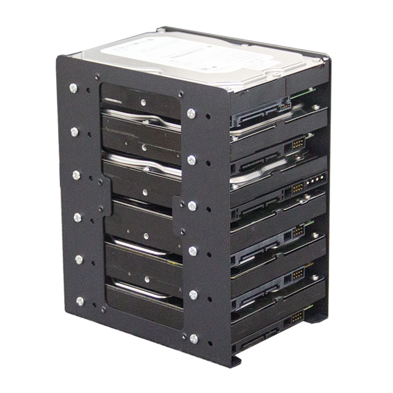 金属製メカニカルハードディスクブラケット 6F シャーシ内蔵 6x3.5 インチ重畳拡張 PC ケース用ファン冷却付き