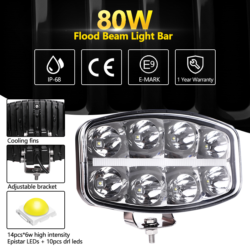 Car LED Work Light 6000K DRL Combo Beam Driving Led Work Lamp Fog Light for Offroad 4x4 Tractor 12V 24V ATV SUV Motorcycle
