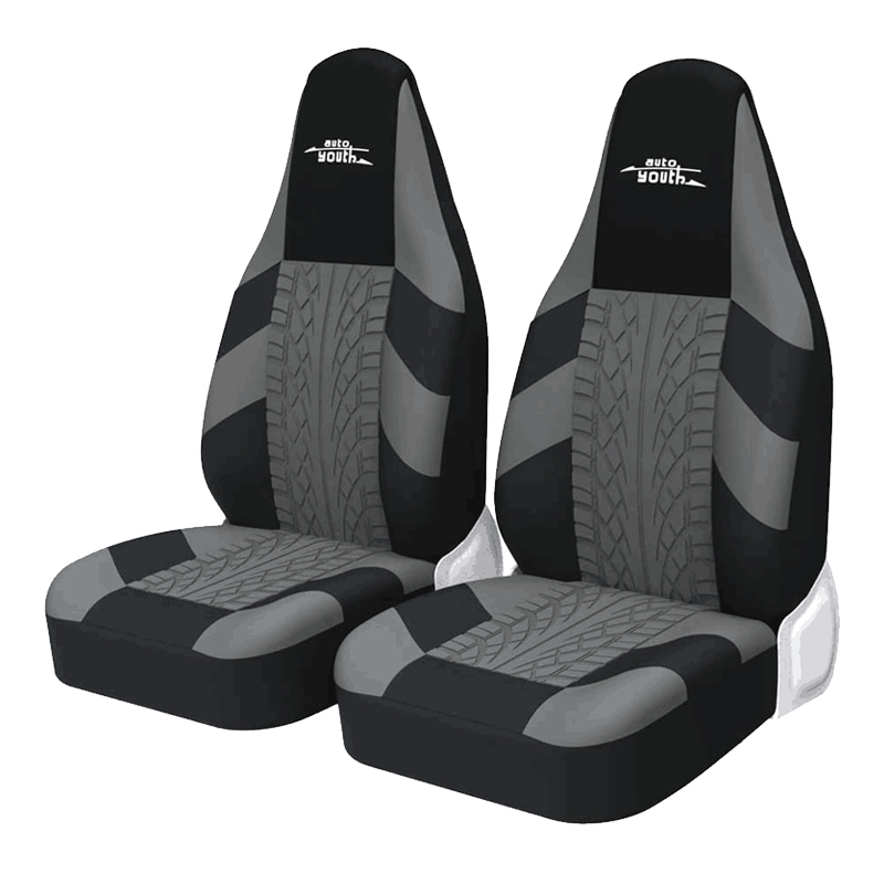 AUTOYOUTH 2PC カーシートカバー バケット グレー タイヤ スタイル インシグニア A (G09) ポロ (6R1、6C1) A4 B7 (8EC) ラグナ II