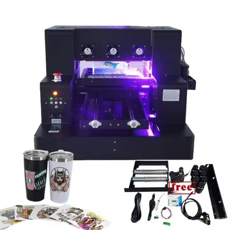 全自動 UV プリンタ A4 多機能 A4 UV プリンタ 6 色電話ケースカバーガラス印刷