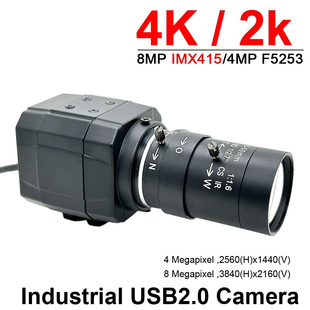4 K / 2 K フル HD USB ウェブカメラ 30fps 8MP IMX415 4MP CMOS PC ビデオ USB カメラ UVC OTG 5-50 ミリメートル可変焦点ズームレンズ付き Youtube Liv