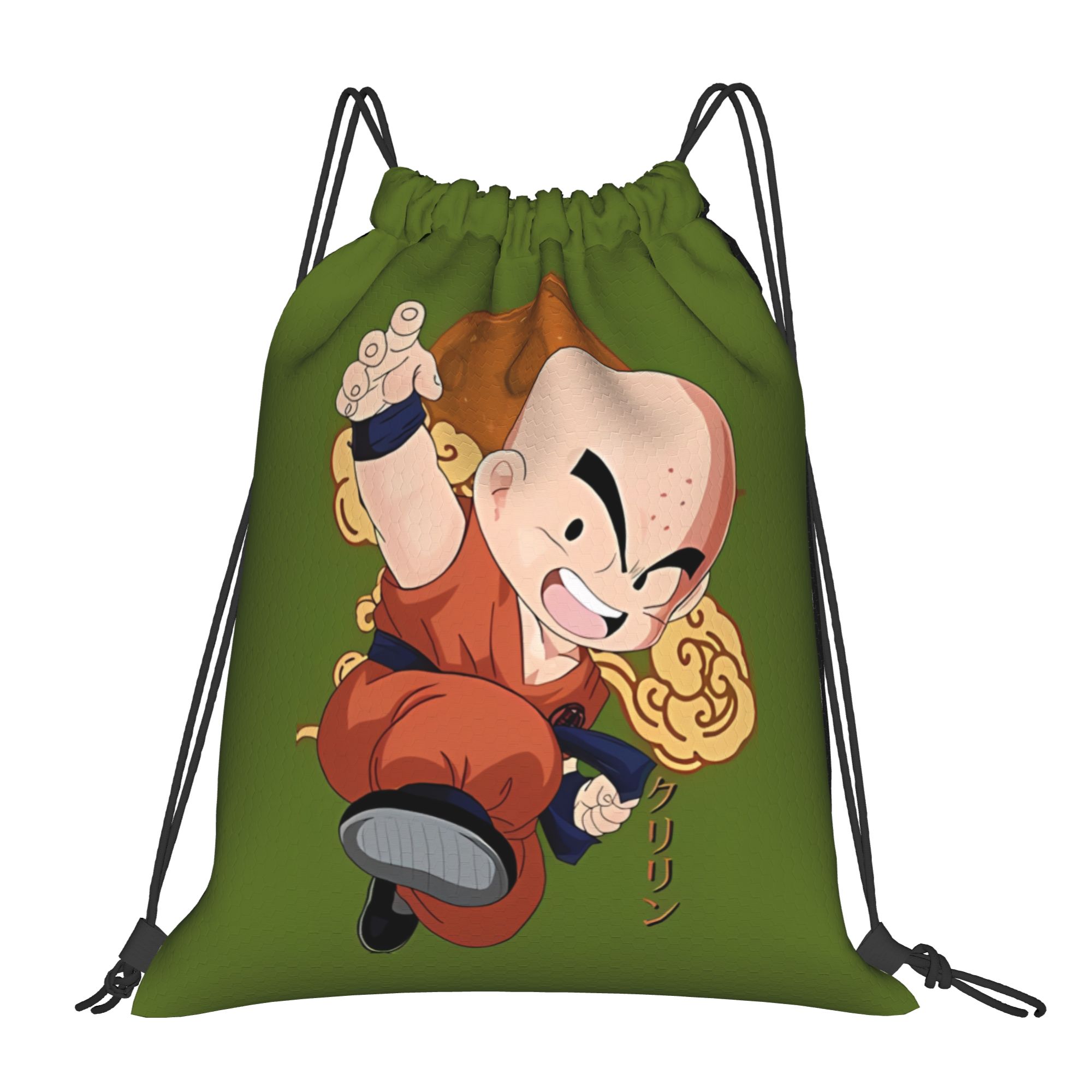 クリリンドラゴンボールポータブルスポーツ巾着バックパック乗馬バックパック体操服巾着バッグ