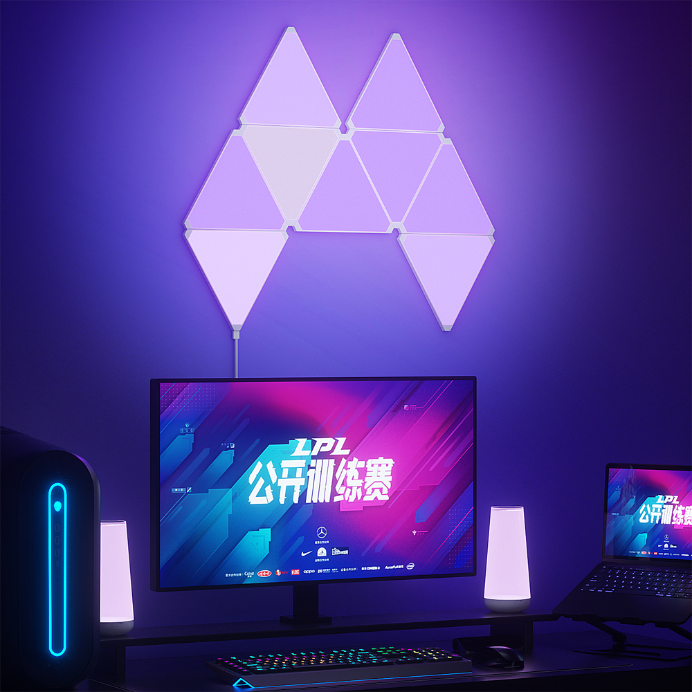 超薄型 LED トライアングルランプ屋内 RGB 量子ウォールライト WIFI Bluetooth アプリ制御夜の光ゲーム寝室の装飾