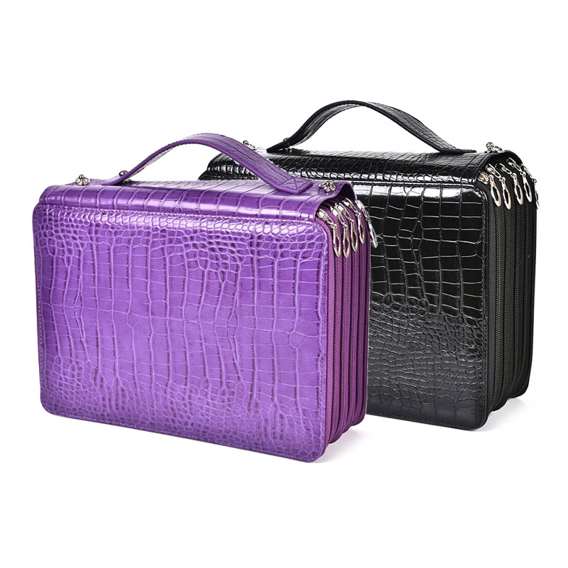 5 Layer 252 Hole PU Pencil Case Large Capacity Art Painting Drawing Pen Cosmetic Storage Bag Organizer Handbag Stationery Box