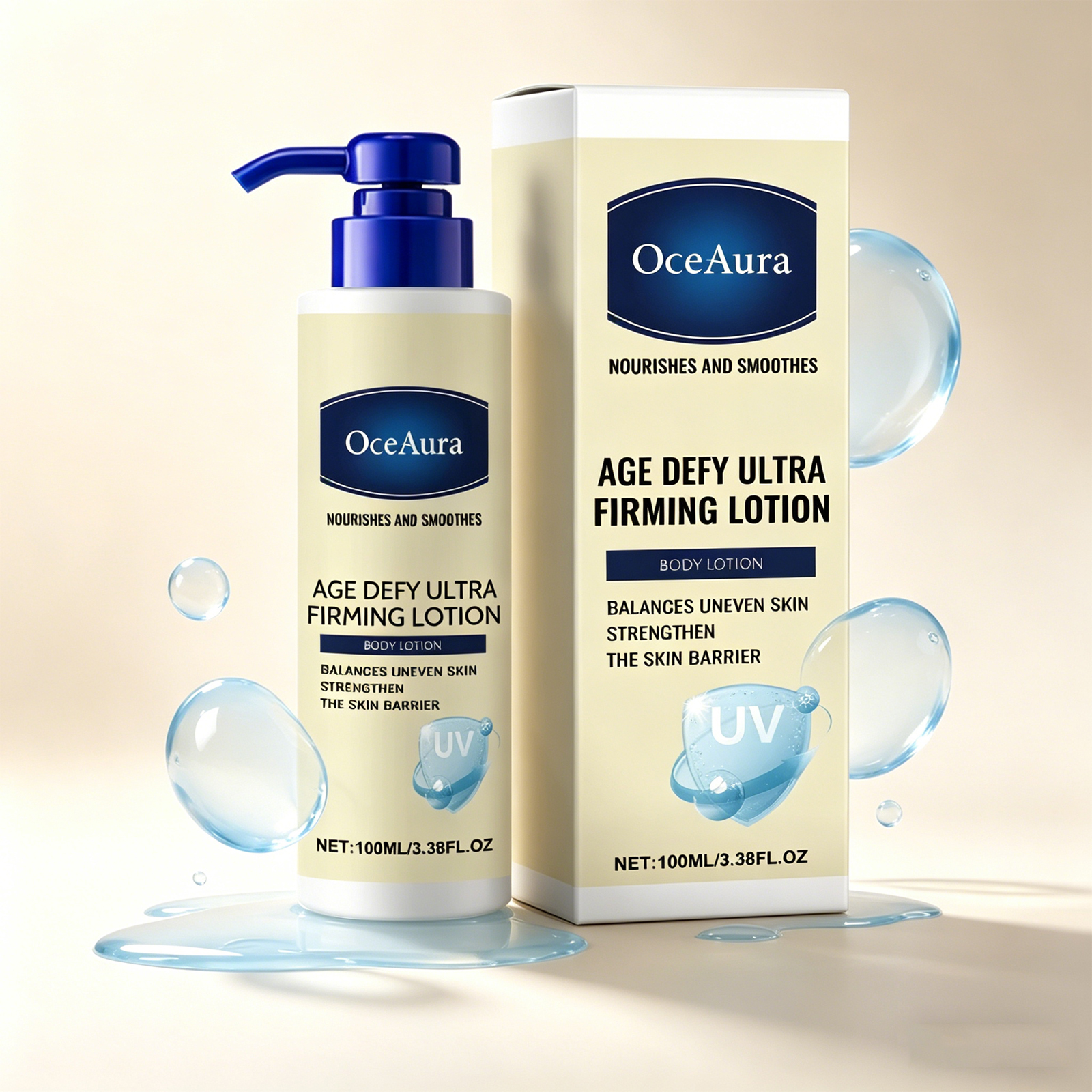 OceAura 100ml ファーミング ボディ ローション 肌に潤いを与え、栄養を与え、肌をマッサージしてバランスを整えます。