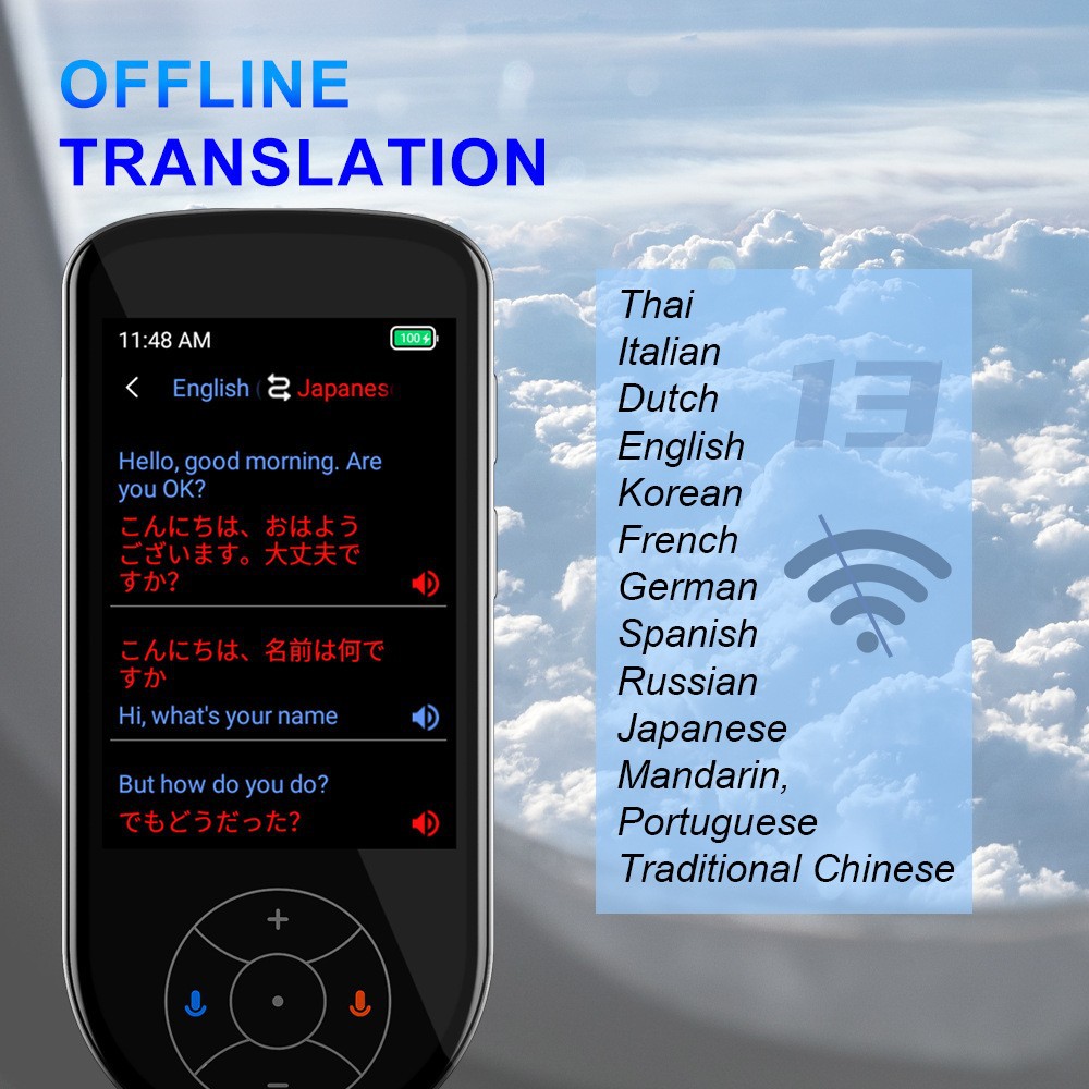 137言語音声翻訳デバイスオフラインインスタントリアルタイムWiFi/オフライン録画/写真ポータブルスマートオーディオ翻訳