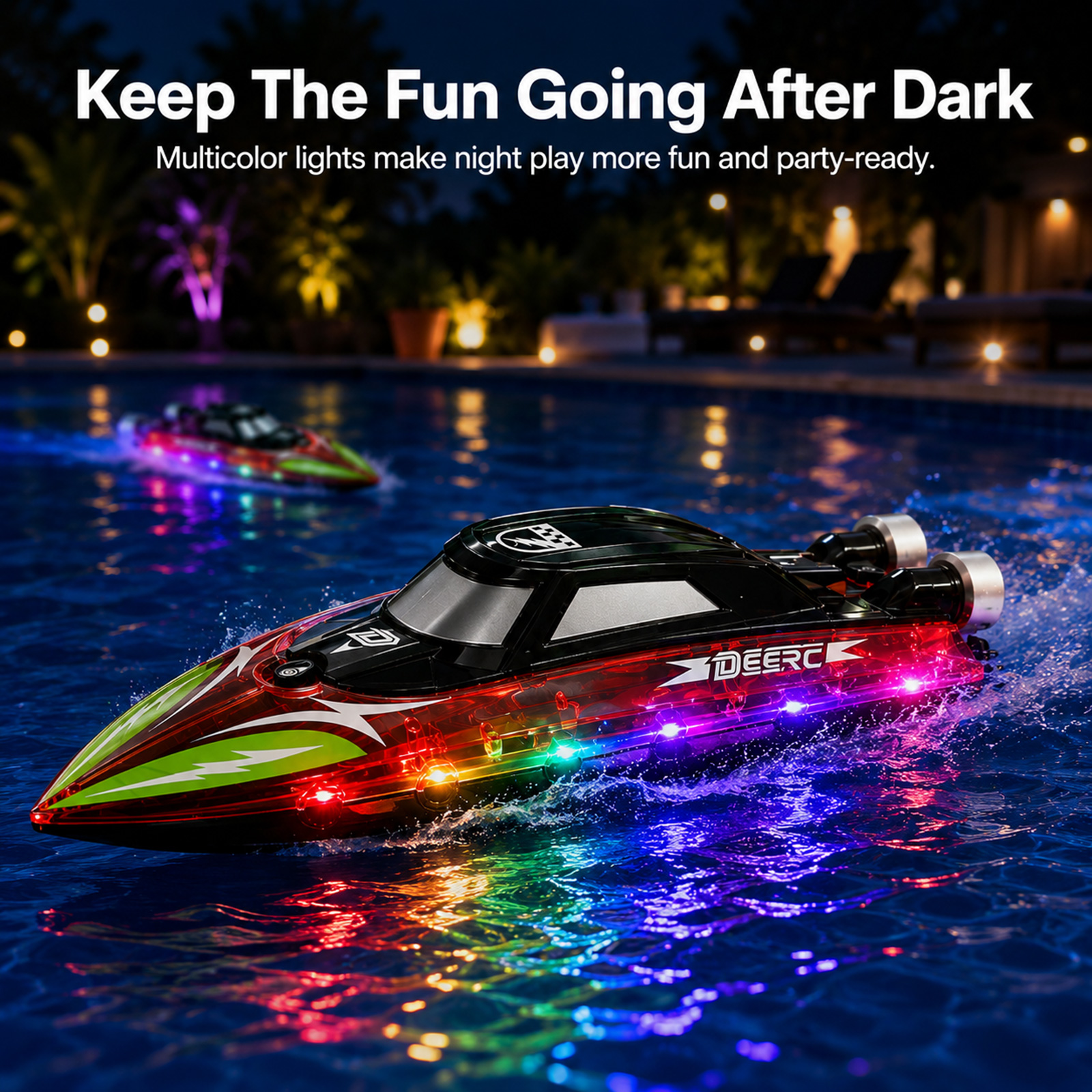 2.4GHz 高速 RC スタントスピードボート LED ライトワイヤレスリモコンレーシングヨット電気水おもちゃギフト子供男の子のため