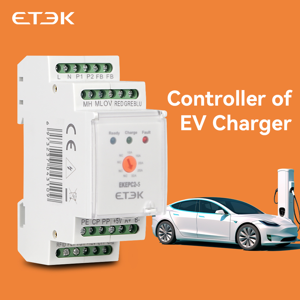 ETEC EKEPC2 ケーブルタイプ欧州標準単相三相 10 16 20 25 32A Modbus-RTU RS485 EVSE RCMU 付き