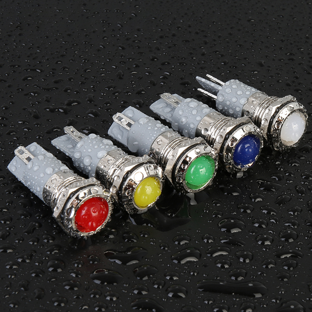 ABILKEEN 10 個 14 ミリメートル LED 金属インジケータライト AC/DC 3 〜 220V ミニ信号パイロットランプ IP65 防水工業用パイロットライト