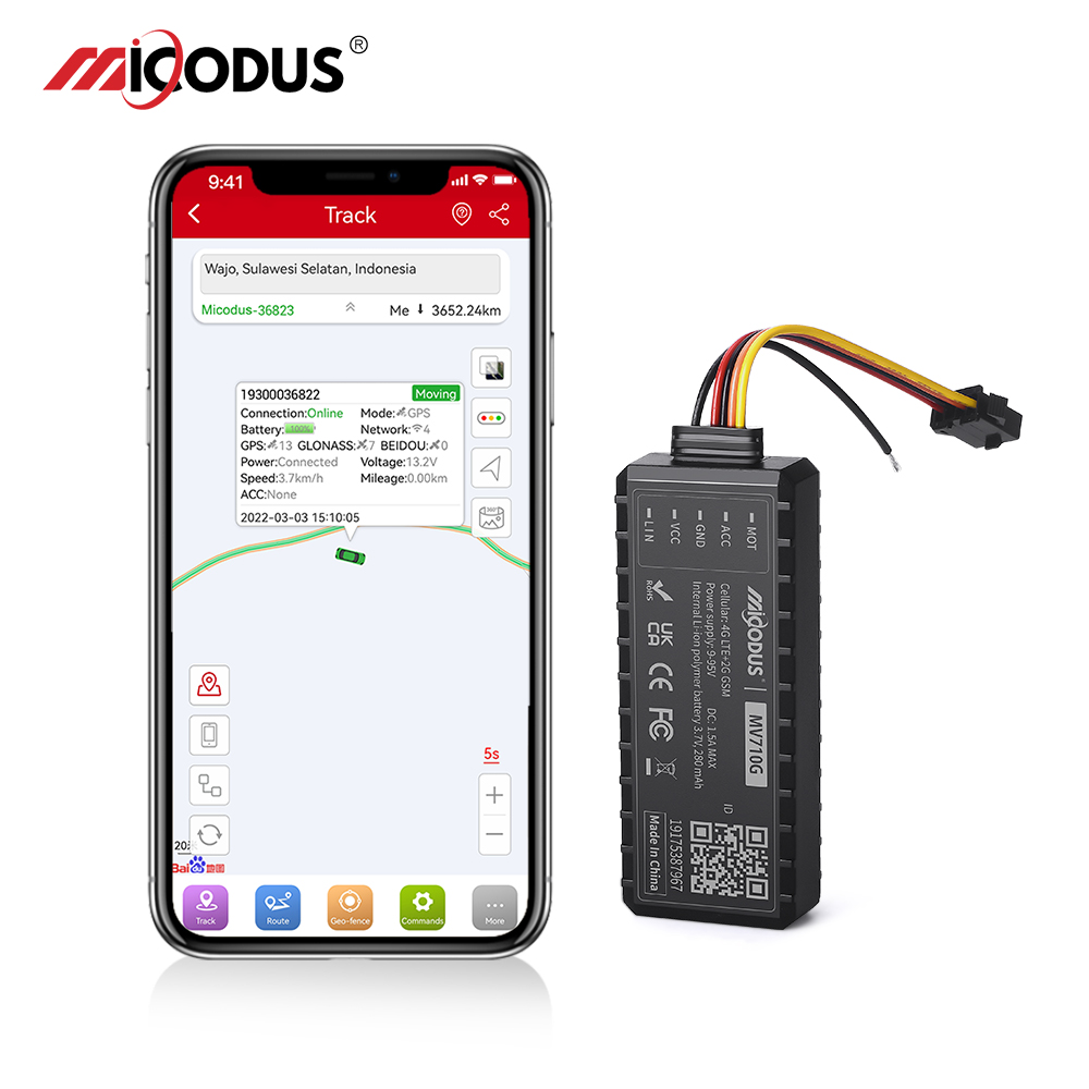 MiCODUS Rastreador Veiculo GPS パラ自動 MV710G 9-90V カットオフ燃料ミニ 4 グラム GPS トラッカー車の振動 ACC オン/オフアラート PK J16