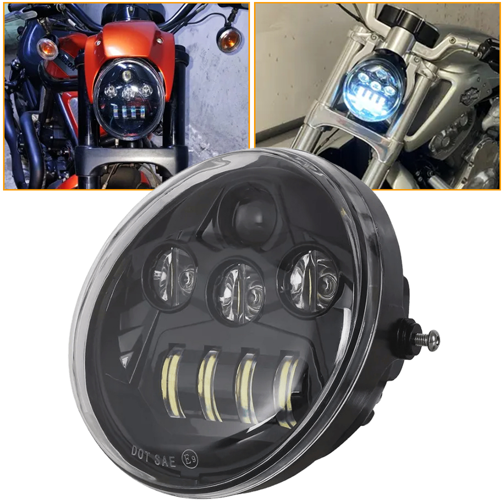 オートバイ LED ヘッドライトハーレー V ロッド筋肉 VRSCF VRSCR VRSC 2002-2017 60 ワット V ロッドストリートナイトロッド LED ヘッドランプ Hi/Lo ビーム