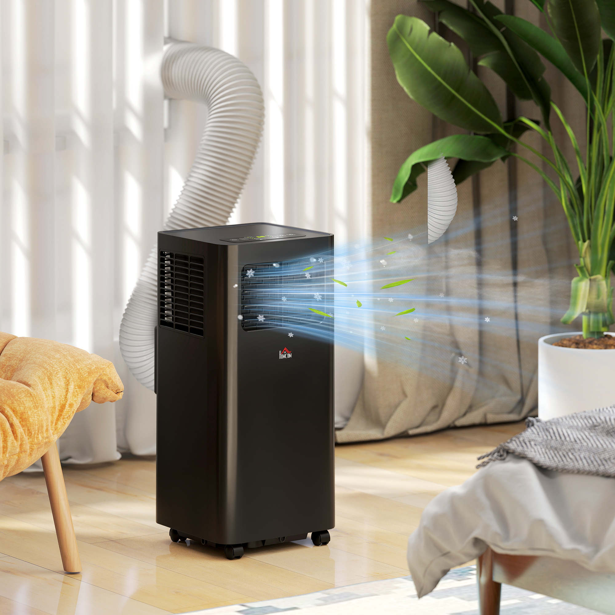 10000 BTU 移動式エアコン、441 平方メートルフィート、除湿器付き AC ユニット、スリープ、24 時間タイマー オン/オフ、ウィンドウ キット、ブラック