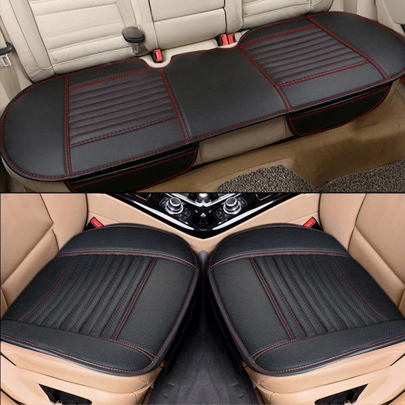 Pu レザーカーシートカバーユニバーサル車両シートクッションアンチスリップ椅子プロテクターマット防水防汗表面