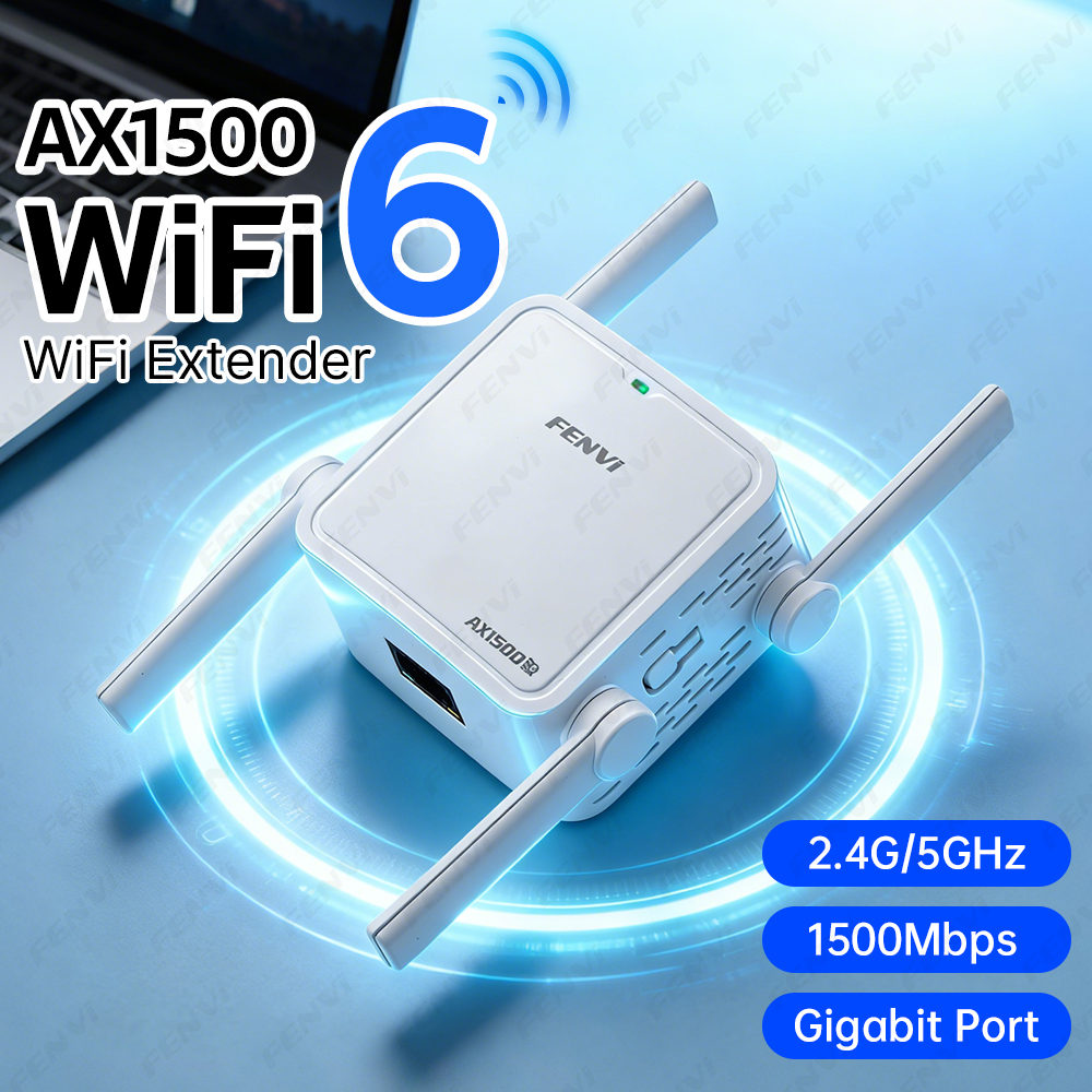 AX1500 5Ghz WiFi6 リピーターエクステンダー信号ブースターデュアルバンド 2.4G/5GHz WiFi 信号増幅器長距離ギガビットネットワーク簡単セット