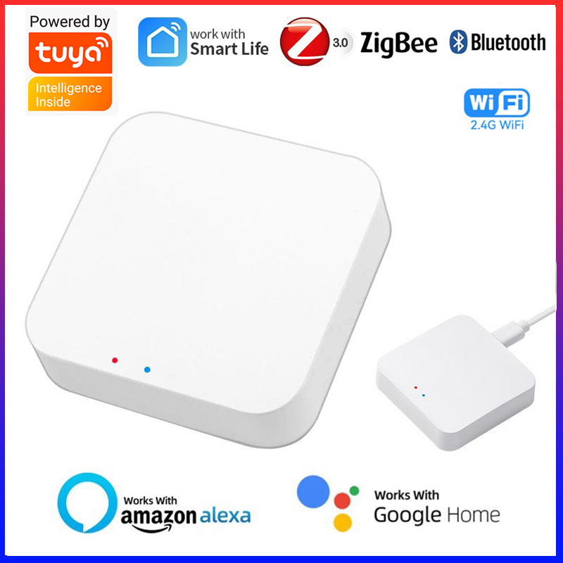 ワイヤレス マルチモード スマート ゲートウェイ ZigBee Bluetooth メッシュ ハブ Tuya と連携 スマート ライフ アプリ Alexa Google Home 経由の音声コントロール