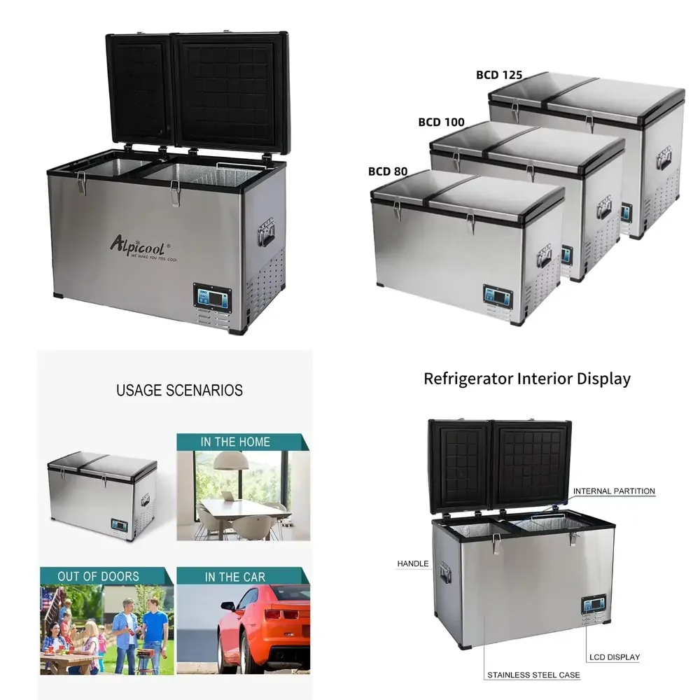 100L 電気クールボックスキャンプ RV 車の冷蔵庫ポータブル冷凍庫 240V 12 ボルト金属車の冷蔵庫コンプレッサー CE