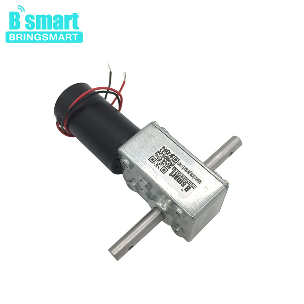 Bringsmart ダブルシャフト 33 ミリメートル長さ 5840-31zy DC 12V 24V ウォームギアモーターセルフロック 12-470RPM 減速ギアボックスカスタマイズモーター