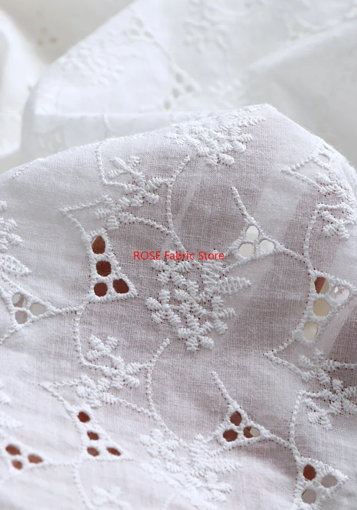 花の中空刺繍綿生地手作り DIY 服スカートボヘミアンドレス、ブライダルドレス、サマードレス、カーテン、 1 ヤード