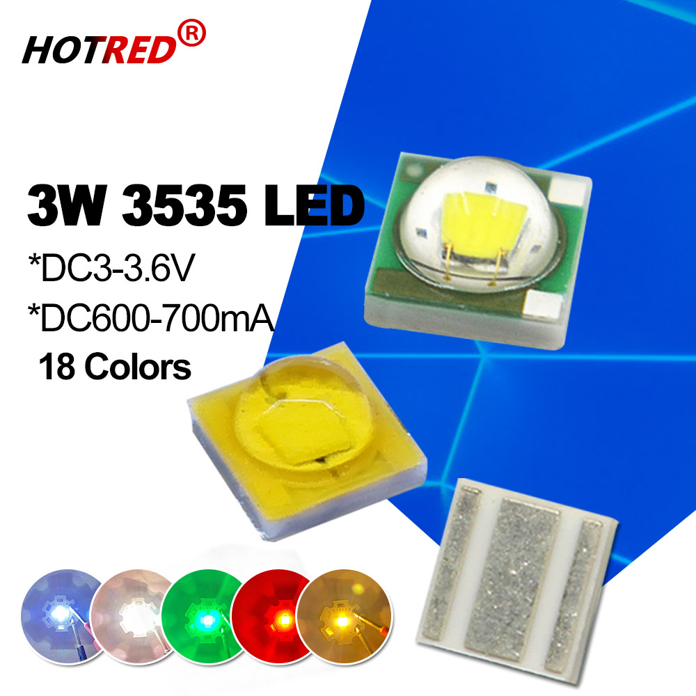 100 個 3 ワット LED XPEE 3535 SMD チップコールドウォームホワイトレッドオレンジブルー UV セラミック基板 395 450 465 495 520 595 620 660 850 940nm