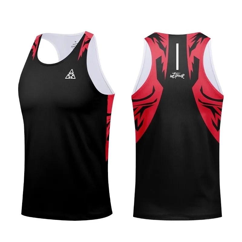 マラソンランニングベスト、男女夏用プロスポーツレーシングTシャツ、バスケットボールフィットネス速乾ウェア
