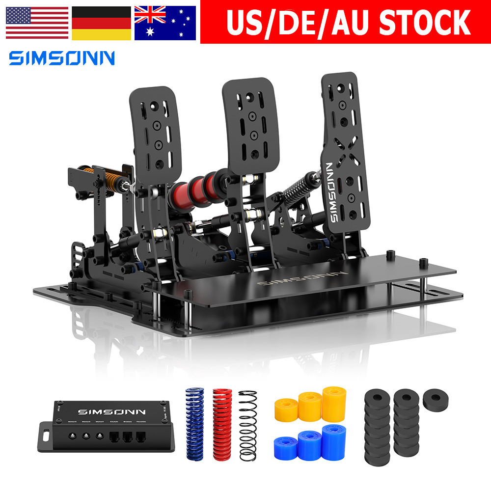 SIMSONN Plus X Sim レーシングシミュレーターペダル PC Simracing ペダルサポート VAM/VAM RPO 振動モーター駆動ゲームアクセサリー