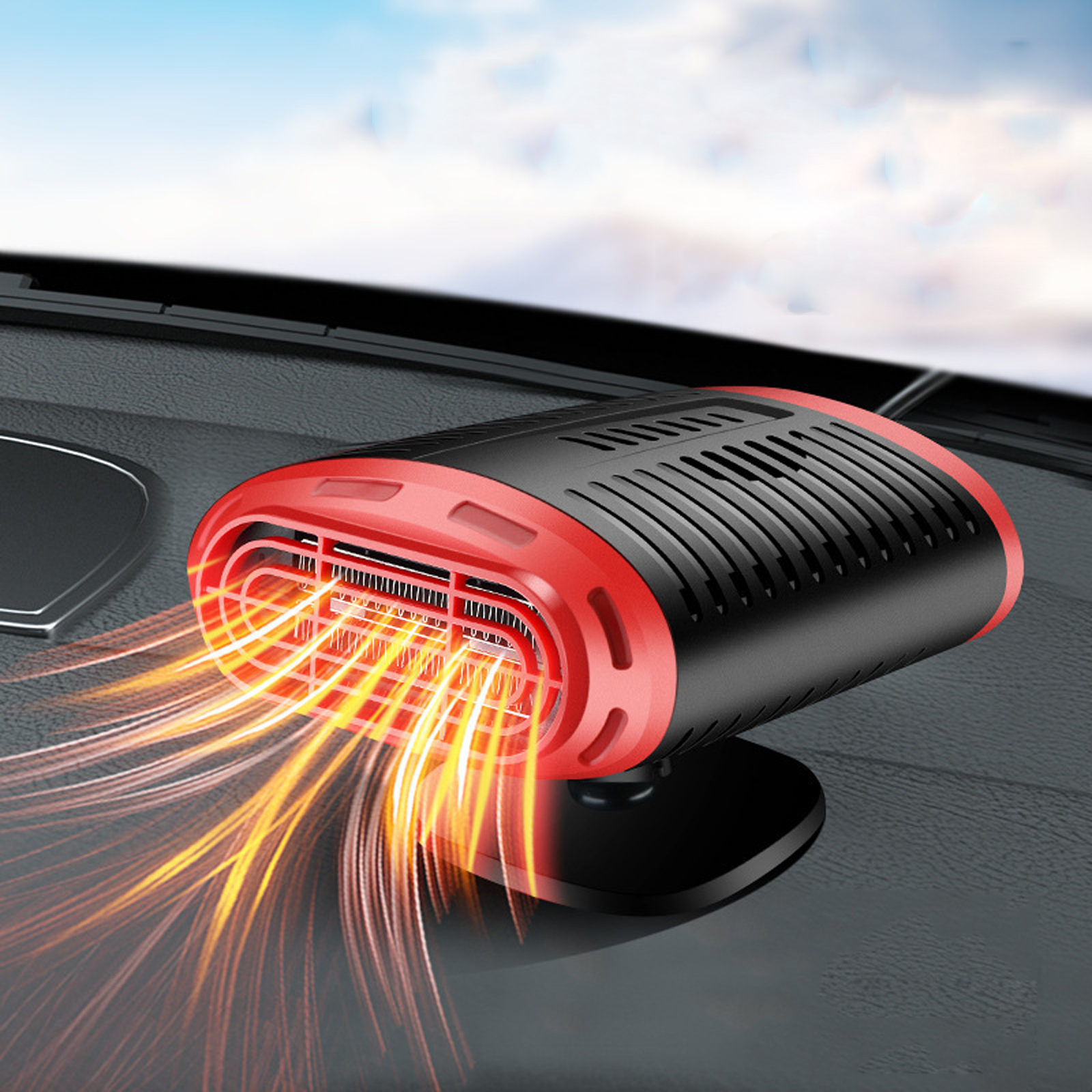 12V/24V 車のヒーターファン 120 ワット 360 度回転可能な加熱冷却 2 ギア車のフロントガラスデフロスターデフォッガー車のホームオフィス