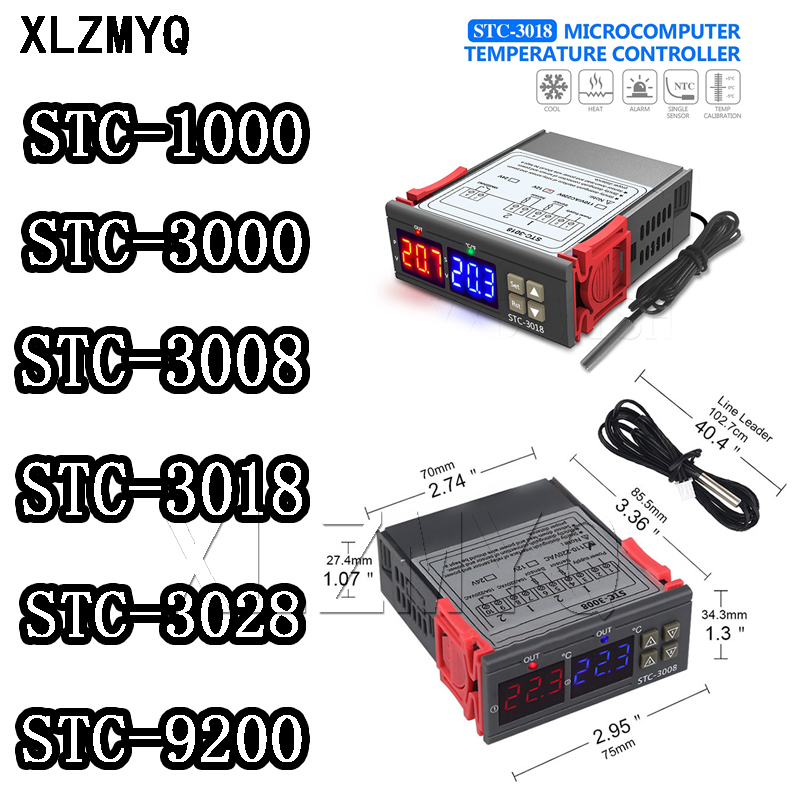 STC-1000 STC-3000 STC-3008 STC-3018 STC-3028 STC9200/LED デジタル温度コントローラーサーモスタット温度調節器インキュベーター 12V