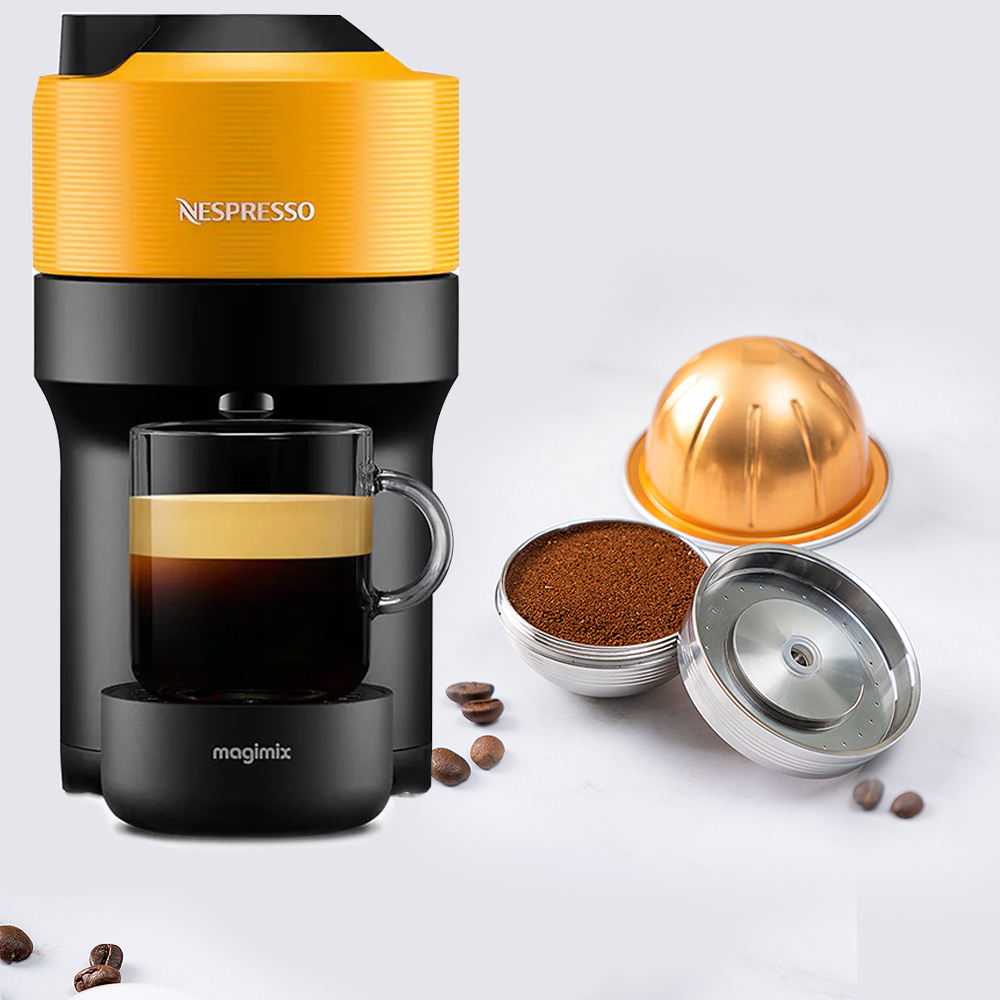 ネスプレッソ Vertuo POP 詰め替えコーヒーカプセルコーヒーフリッターポッド環境に優しいステンレス鋼フィルター